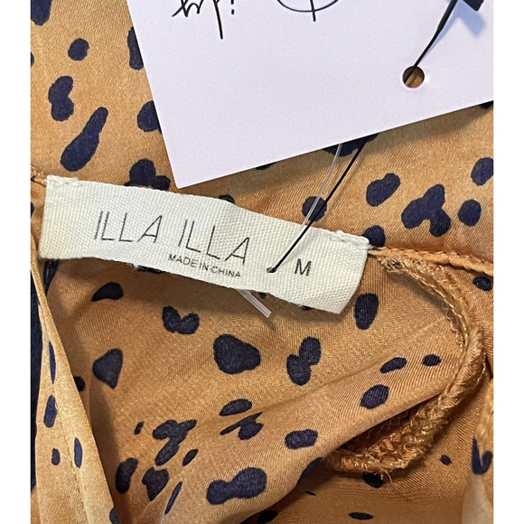 Blooming Daily Animal Print Blouse Womens Medium Open Back Closure Smocked Cuffs - Picture 4 of 4